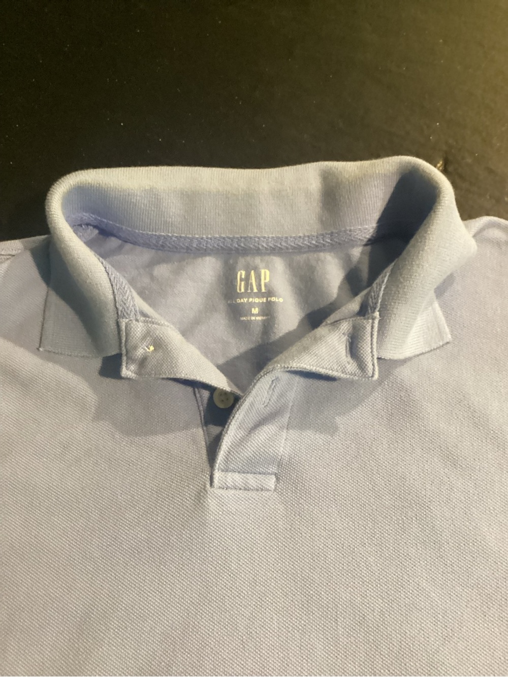 GAP Men's Pale Blue Pique Polo